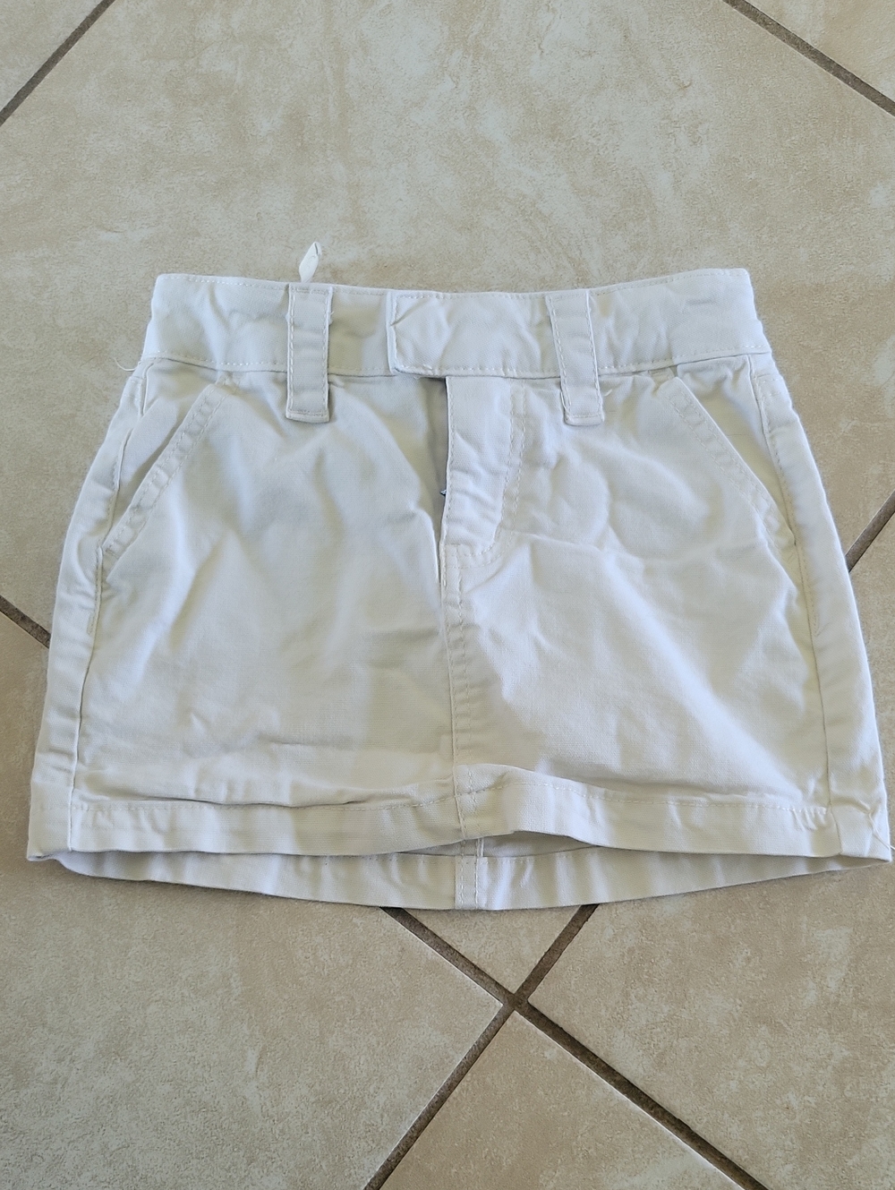 art class White Girls' Casual Skirt with Pockets and Belt Loops